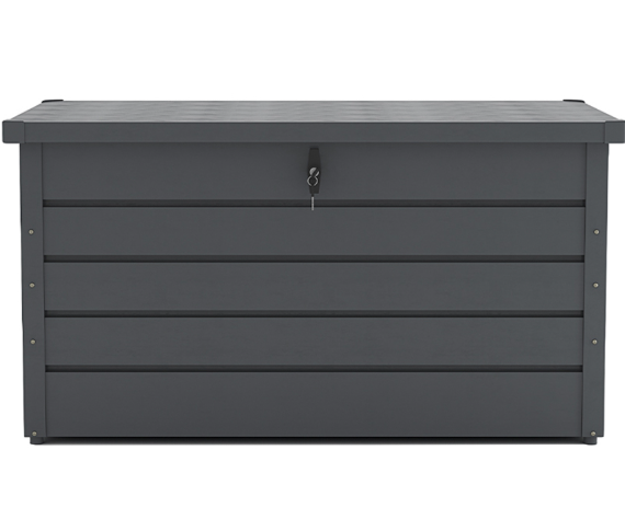Living and Home 350L Charcoal Black Steel Lockable Garden Storage Box