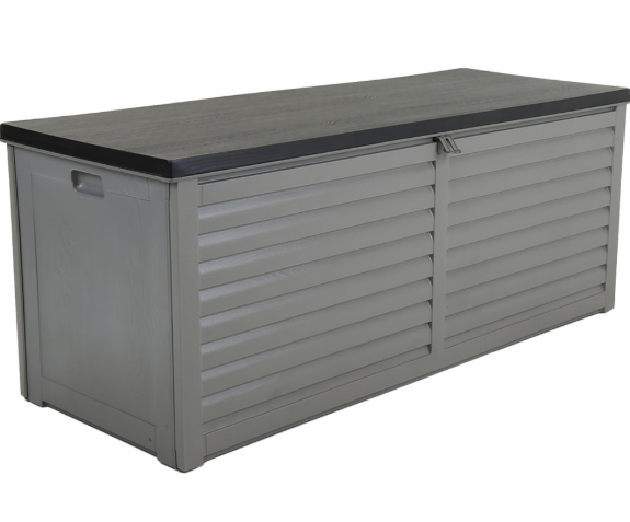 Charles Bentley 390L Grey and Black Large Outdoor Plastic Storage Box